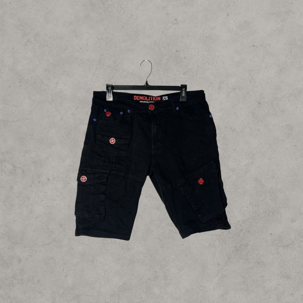 Demolition For Joyful Living Mens Black Cargo Shorts Size 38 Tactical Utility